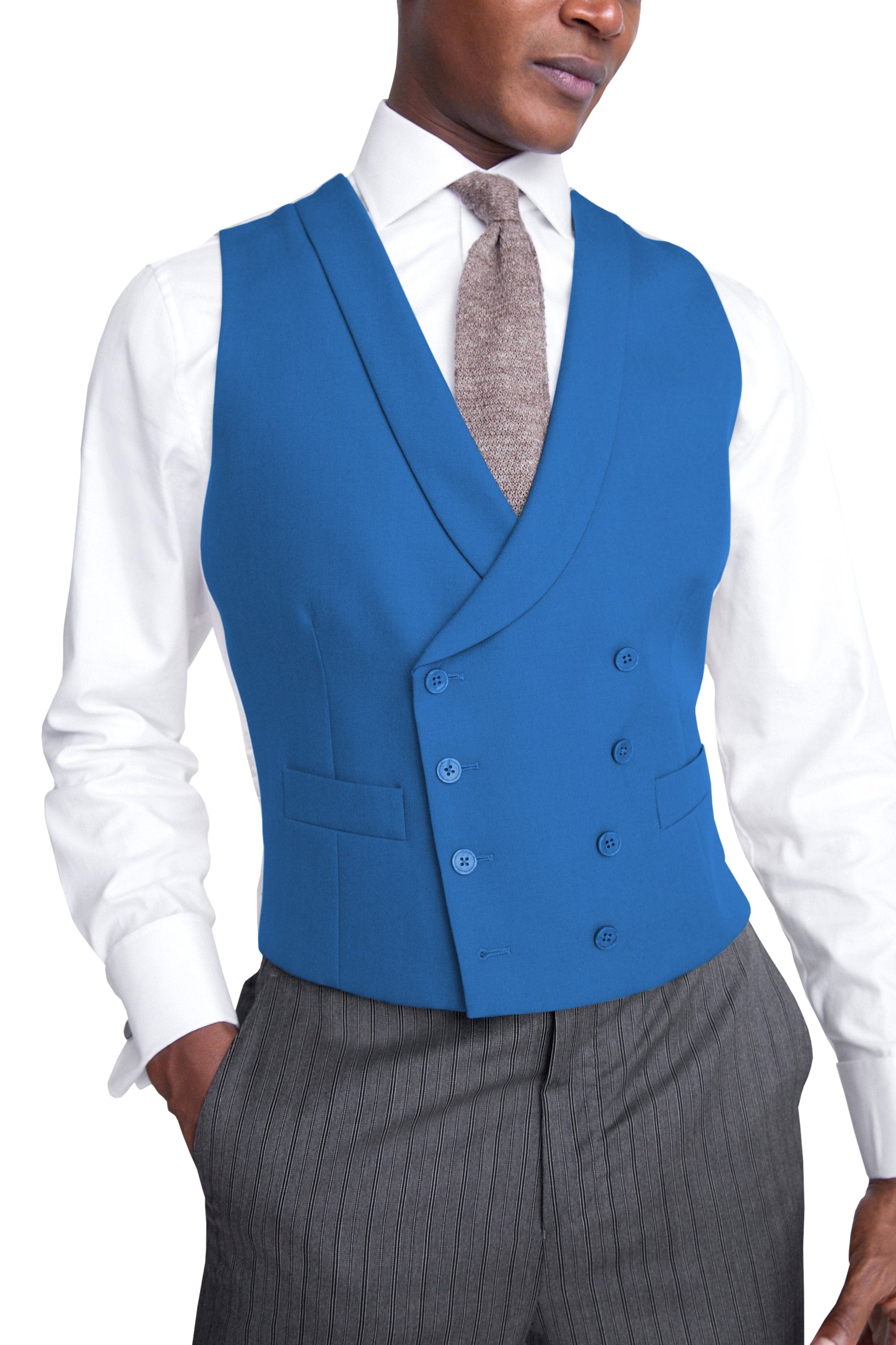 Double Breasted Shawl Lapel Suit Vest | Aesido Lavender / M Double Breasted Shawl Lapel Suit Vest | Aesido Lavender / M
