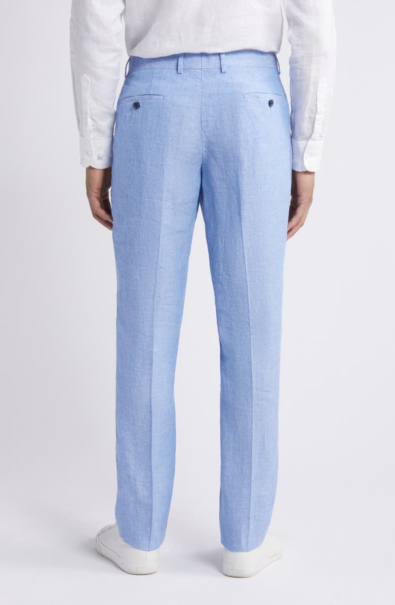 Aesido Casual Men's Blue Linen Pants Blue / 40W X 30L Aesido Casual Men's Blue Linen Pants Blue / 40W X 30L