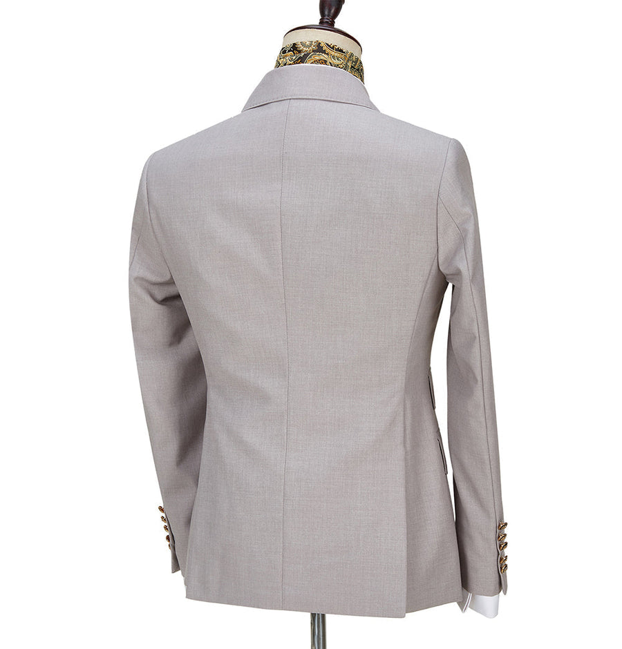 Pretty Double Breasted 2 Pieces Slim Fit Solid Color Men's Suits main image 0