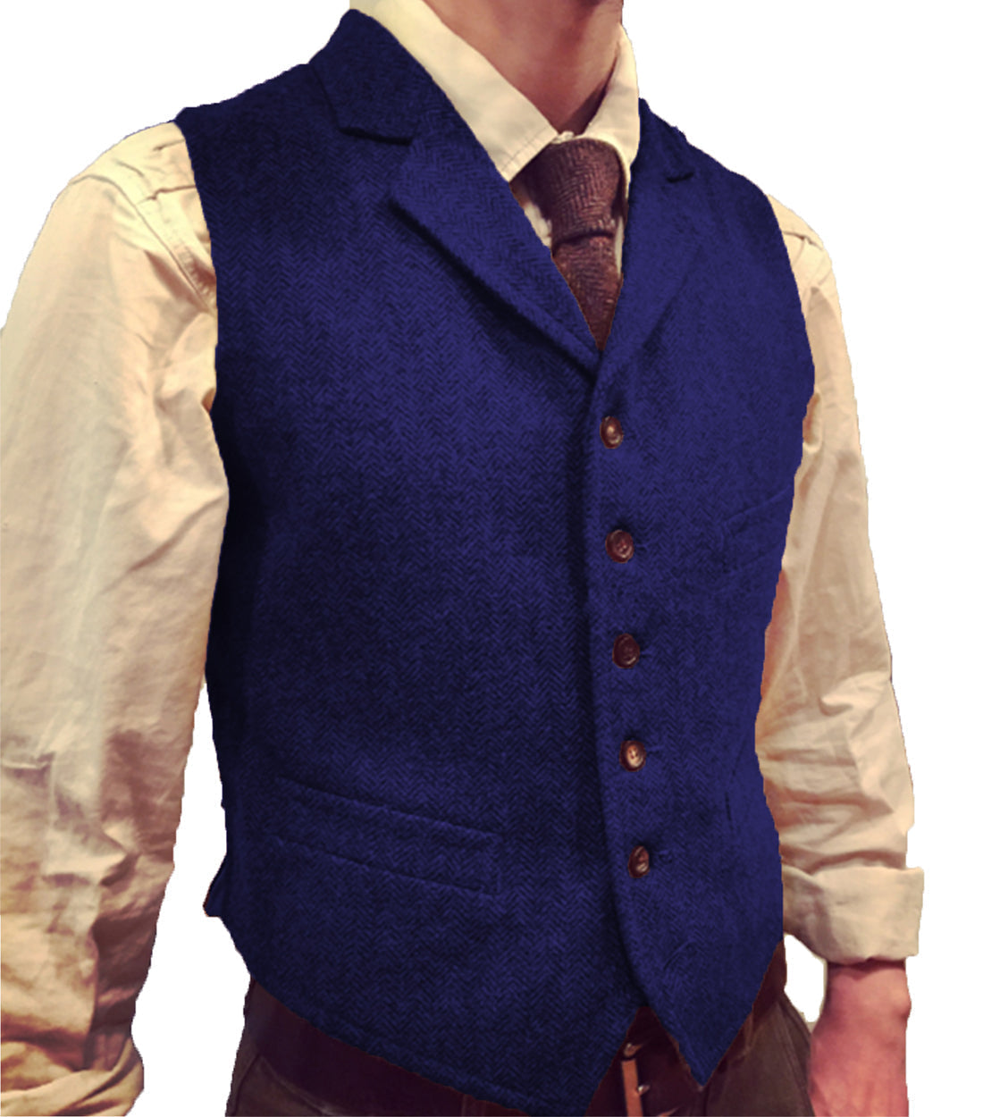 Casual Men's Suit Vest Herringbone Notch Lapel Waistcoat Casual Men's Suit Vest Herringbone Notch Lapel Waistcoat