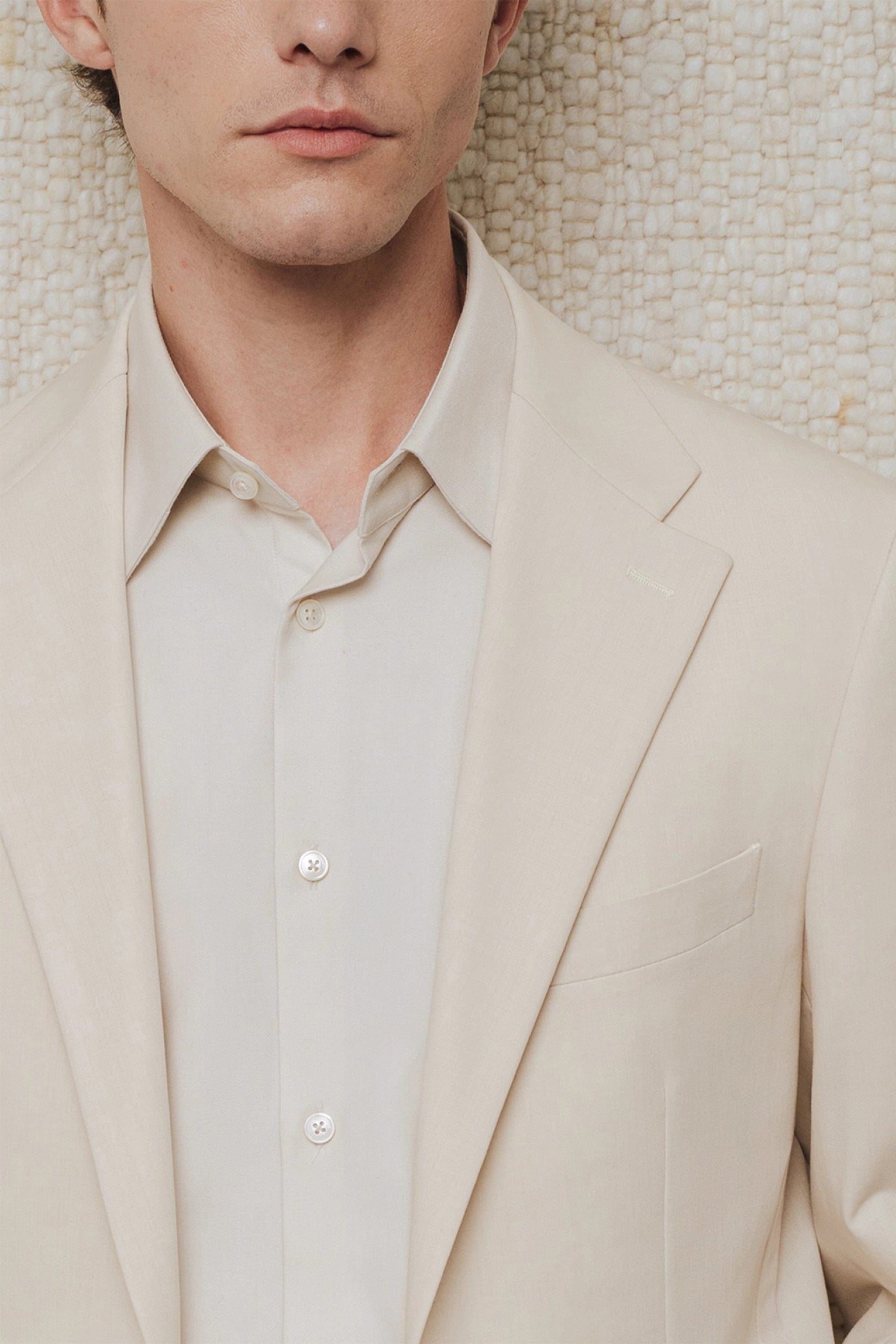 aesido Champagne Double Button Casual Mens Blazer
