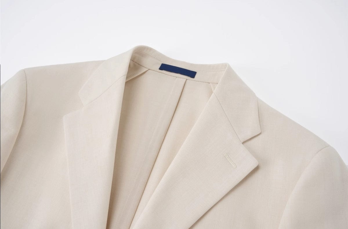 aesido Champagne Double Button Casual Mens Blazer