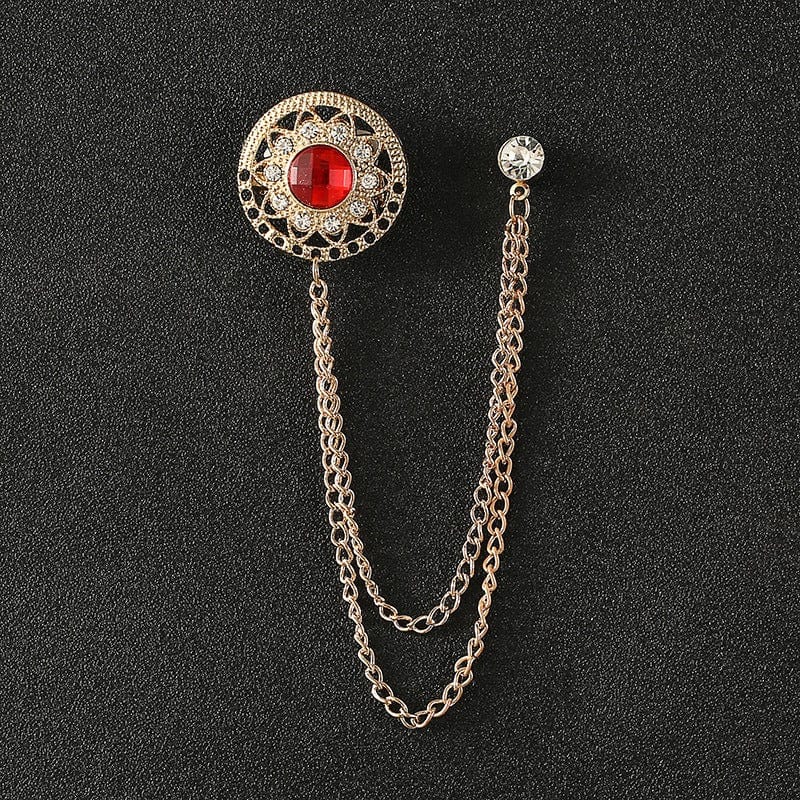 aesido Chic Chain Brooch for Blazer – Trendy Suit Accessory