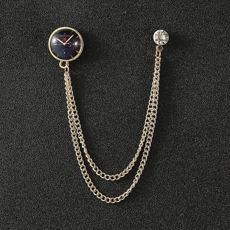 aesido Chic Chain Brooch for Blazer – Trendy Suit Accessory