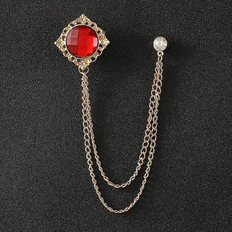 aesido Chic Chain Brooch for Blazer – Trendy Suit Accessory