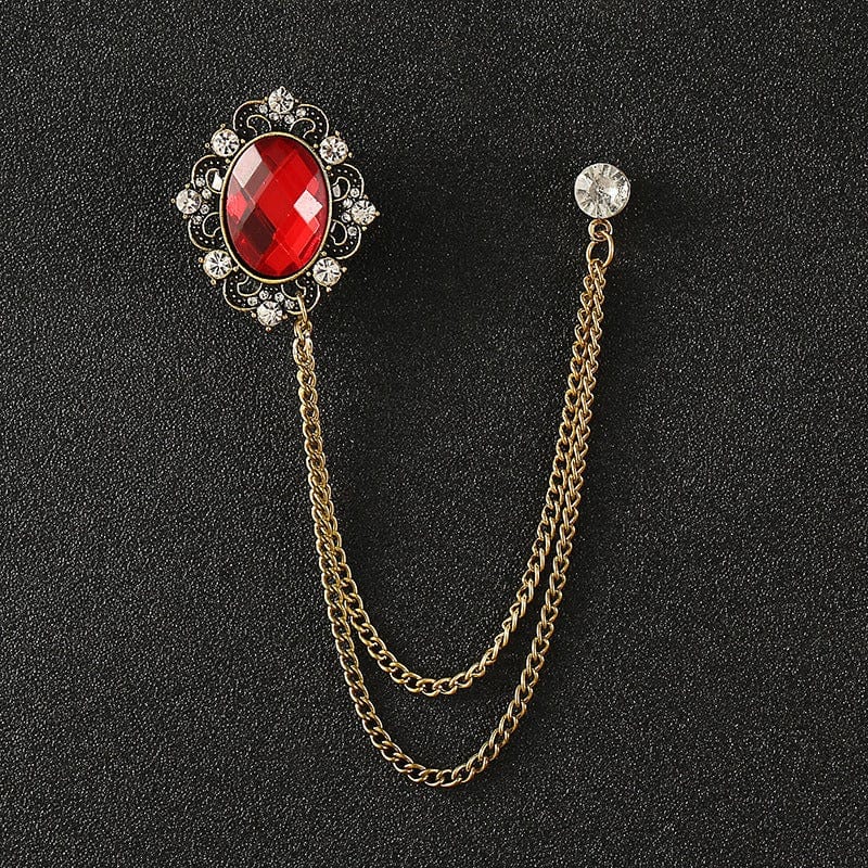 aesido Chic Chain Brooch for Blazer – Trendy Suit Accessory