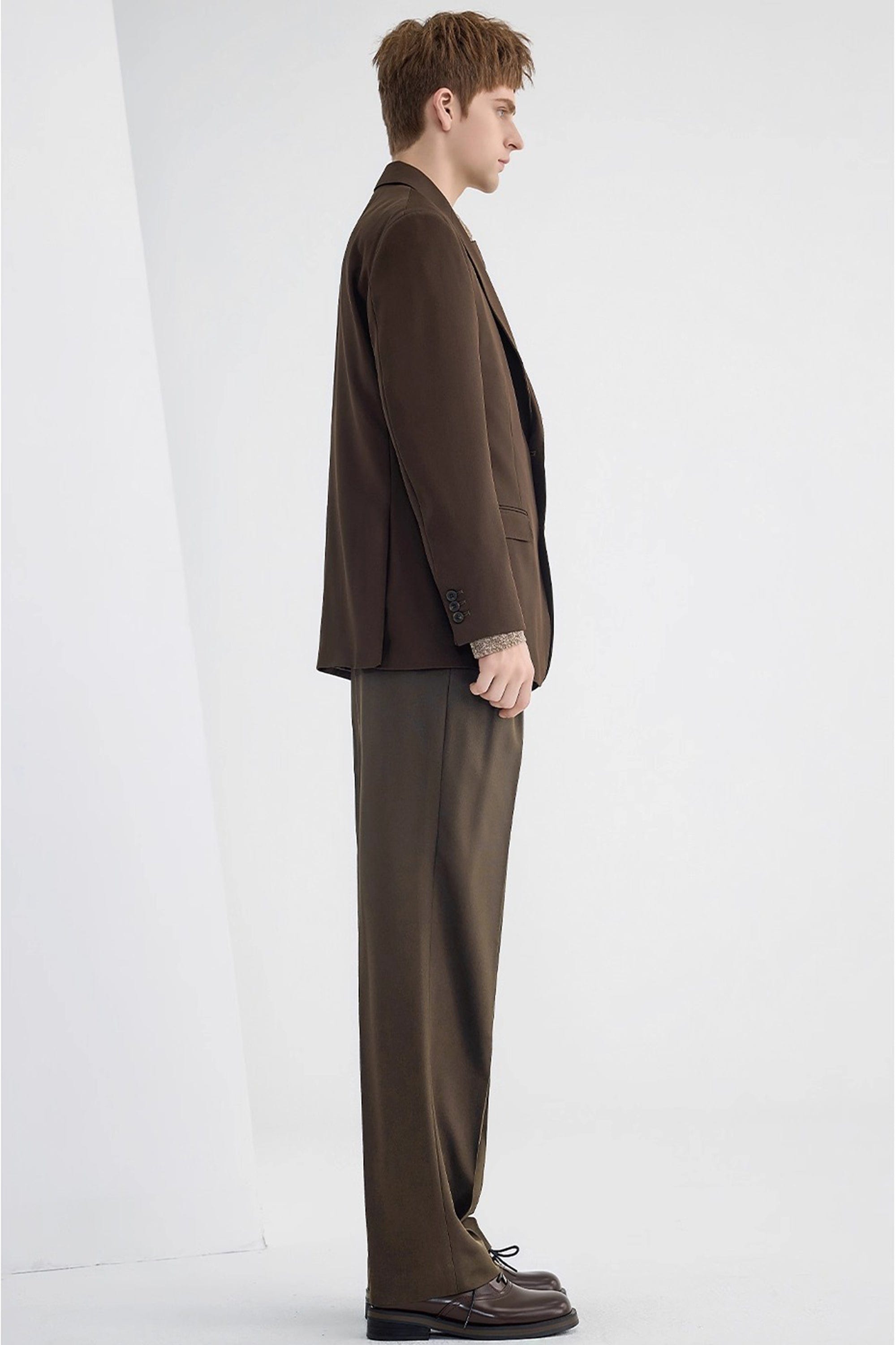 aesido Coffee Notch Lapel Casual Men's Blazer
