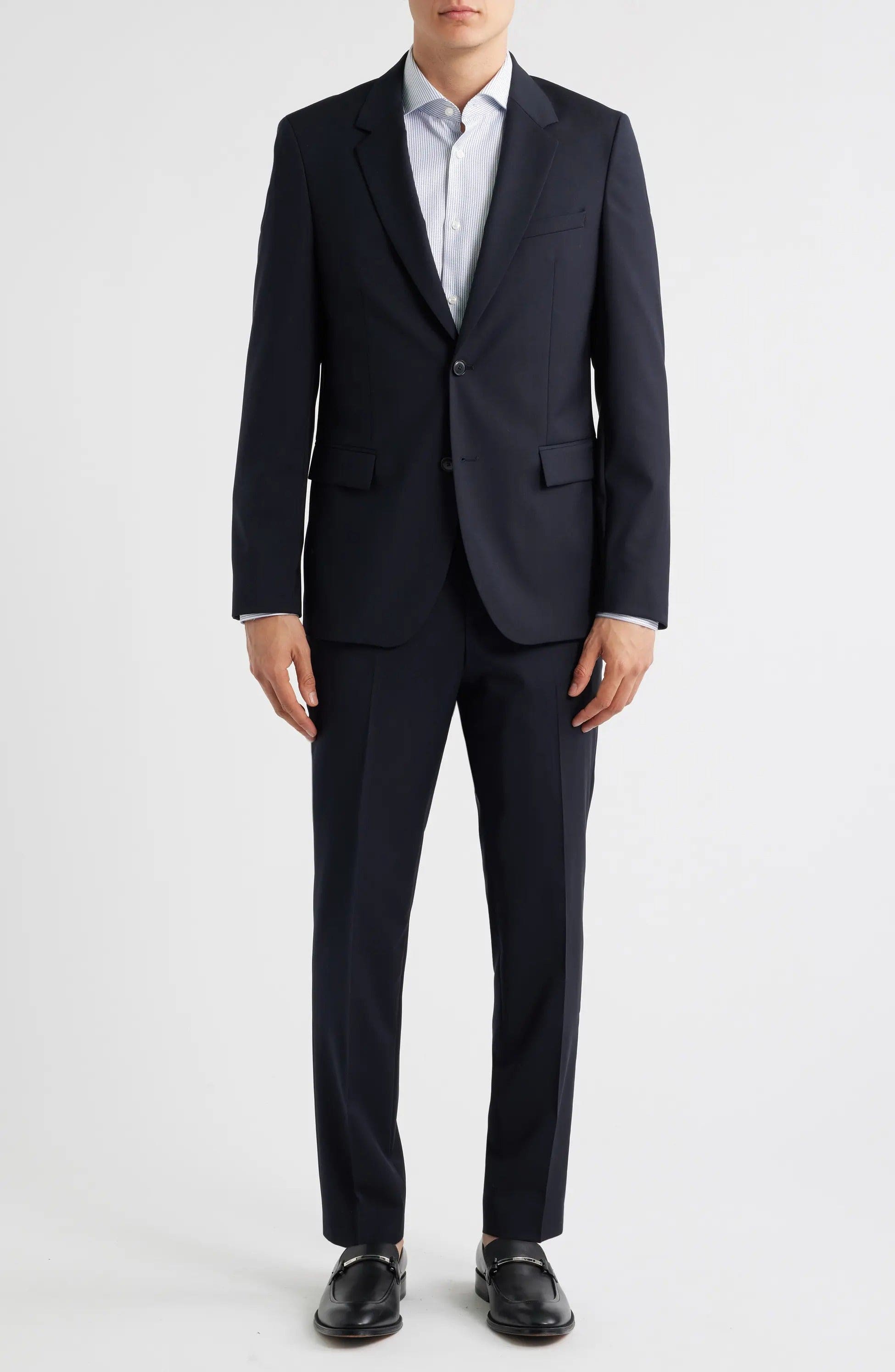 aesido Dark Blue Casual Slim Men Trouser