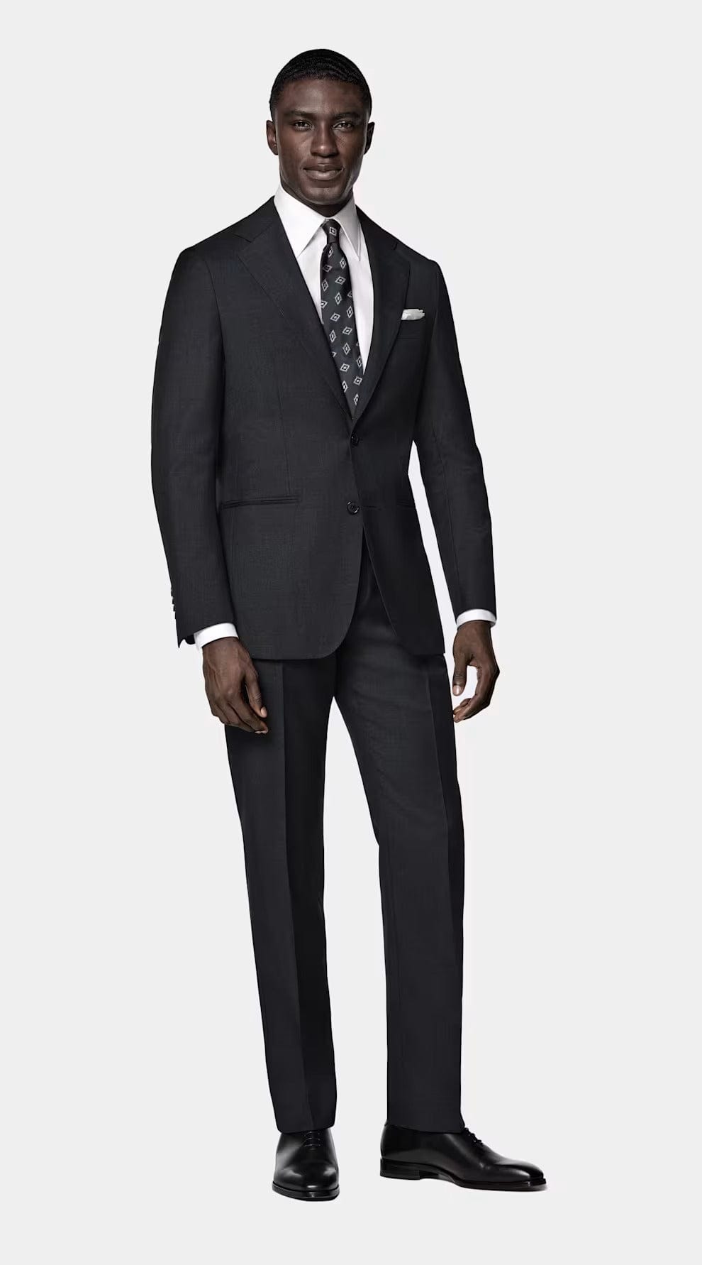 Dark Grey 2 Piece Double Button Business Slim Fit Men Suit (Blazer+Pants) Dark Grey / 46R Dark Grey 2 Piece Double Button Business Slim Fit Men Suit (Blazer+Pants) Dark Grey / 46R