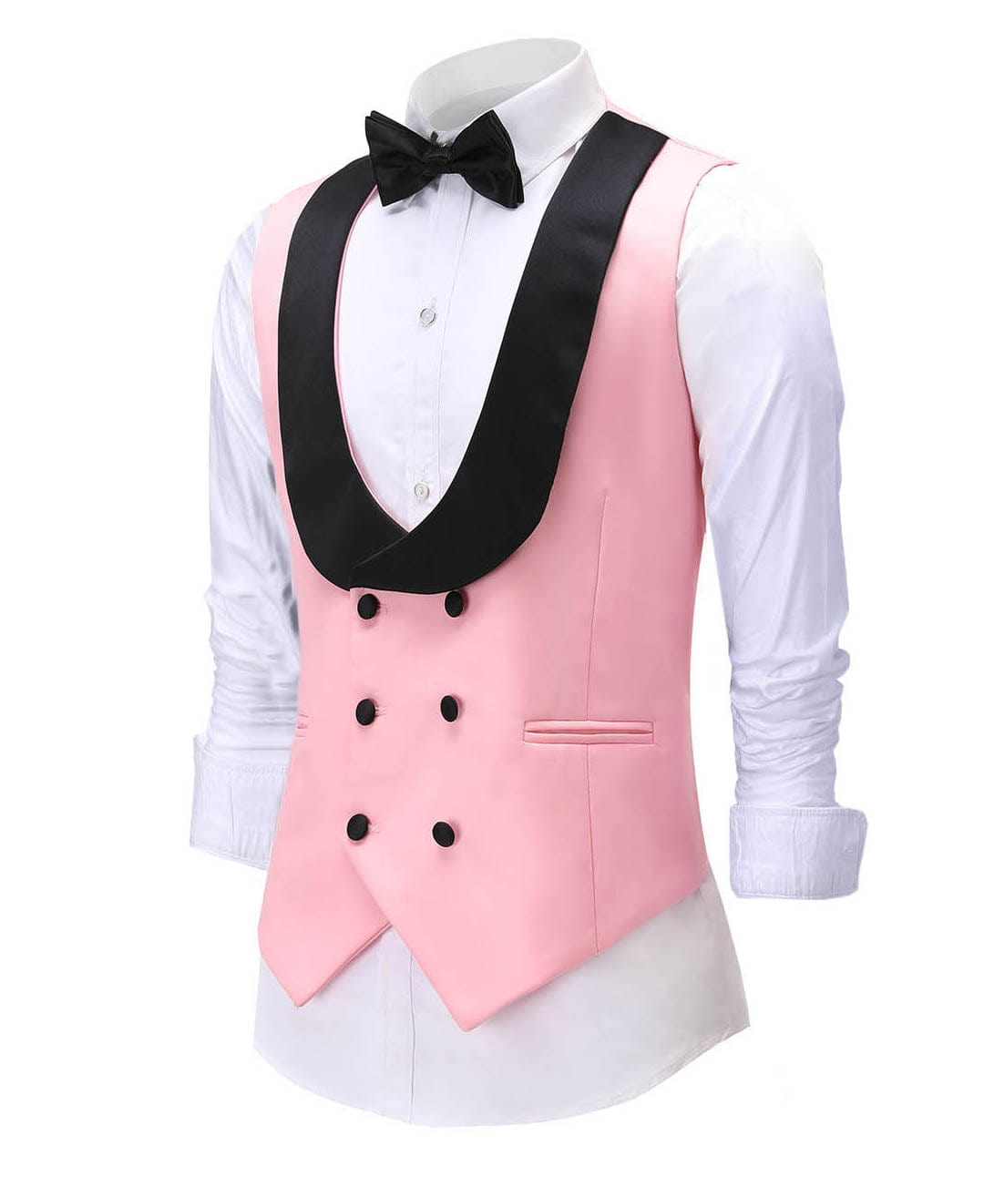 aesido Double Breasted Shawl Lapel Suit Vest