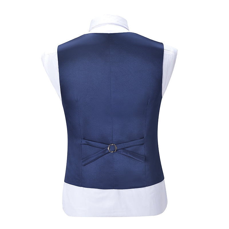 aesido Fashion Men's Suit Vest Patterned Shawl Lapel Waistcoat