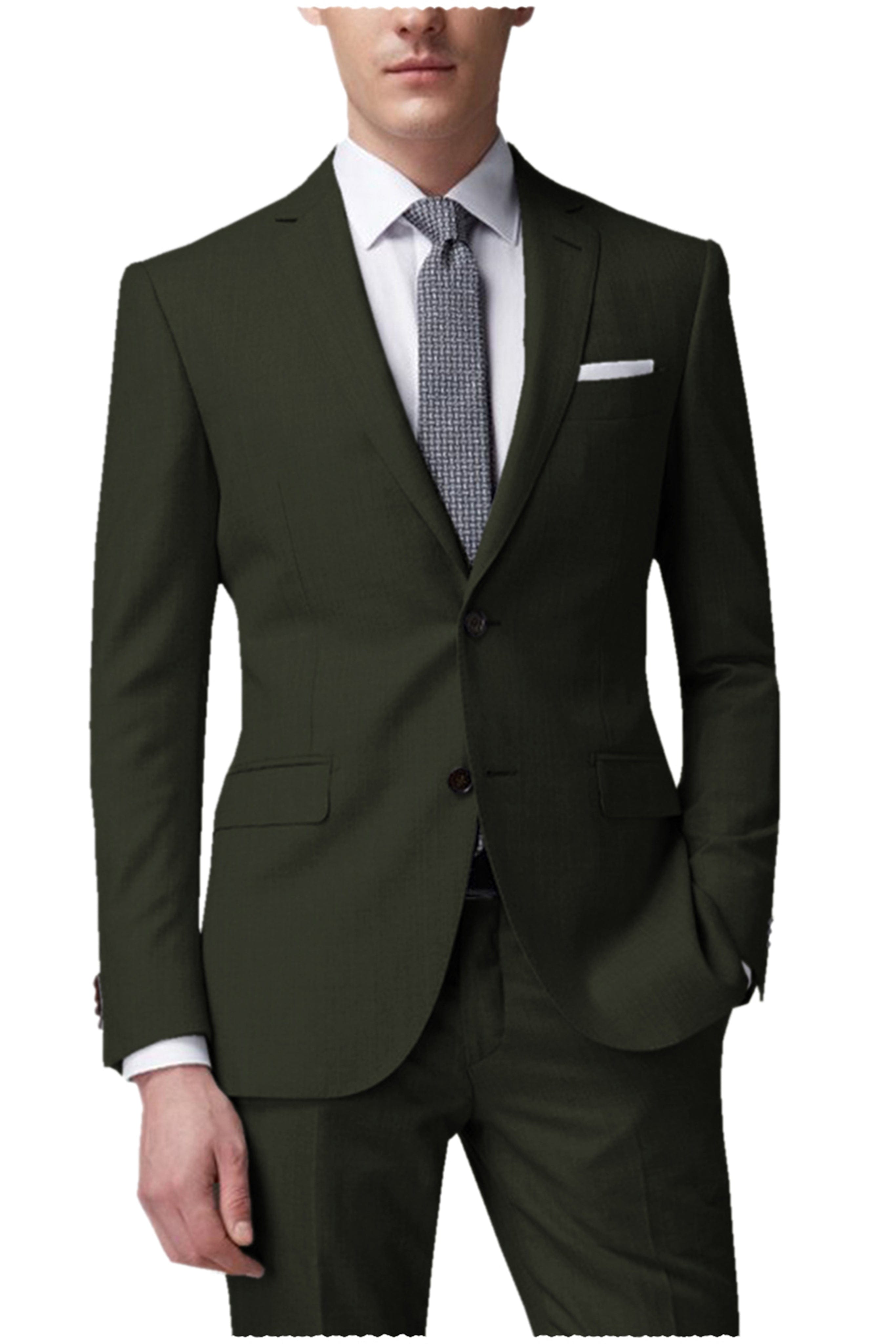 aesido Fashion Single Breasted Notch Lapel Men's Suit（Blazer+Pants）