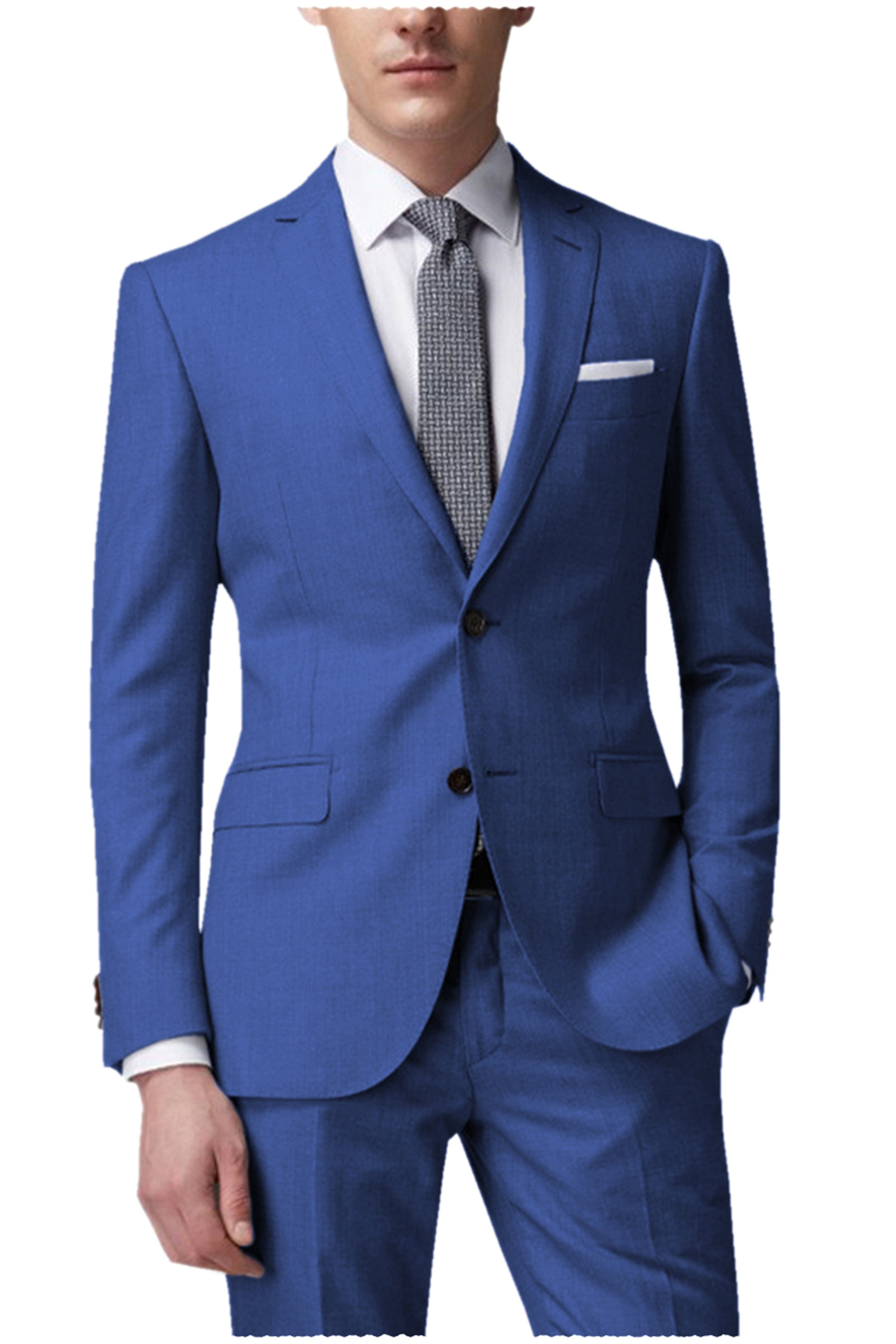aesido Fashion Single Breasted Notch Lapel Men's Suit（Blazer+Pants）