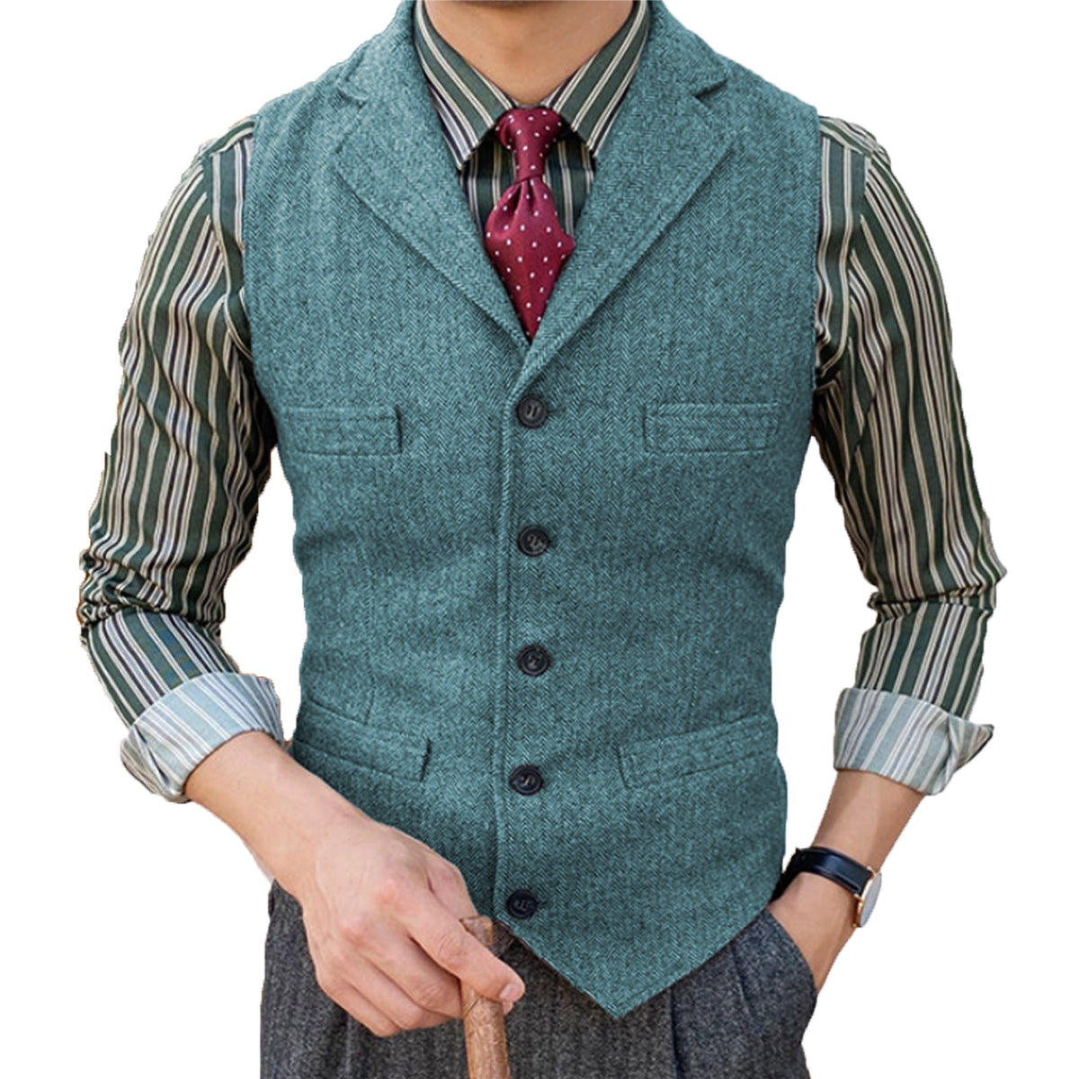 Men Casual Suit Vest Notch Lapel main image 0
