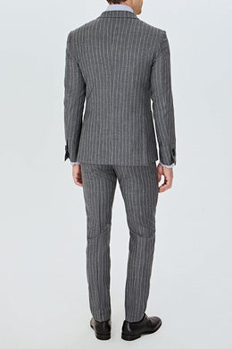 Dark Blue Notch Lapel 2 Piece Single Breasted Work Suits