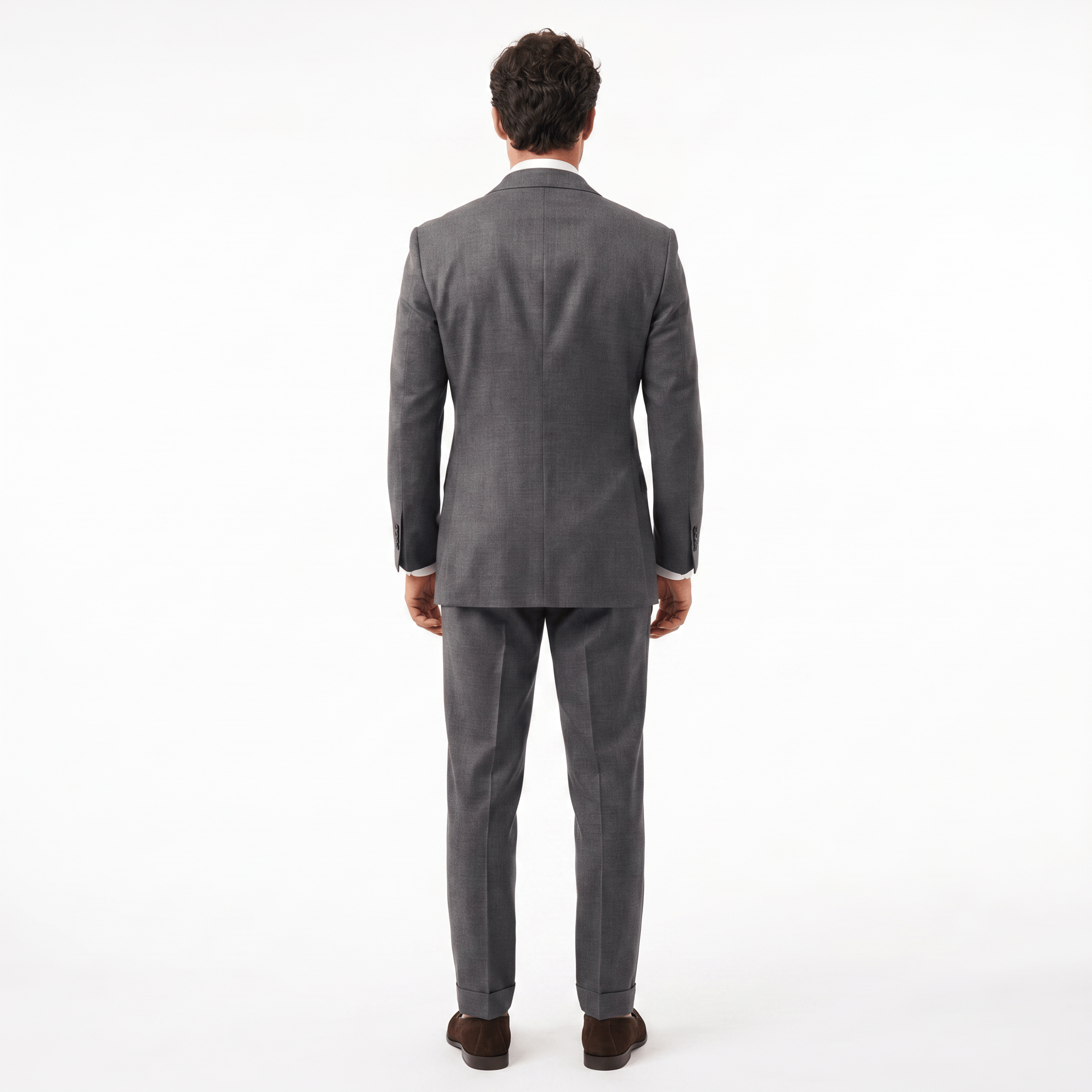 aesido Grey 2 Piece Business Casual Peak Lapel Men Suit (Blazer+Pants)