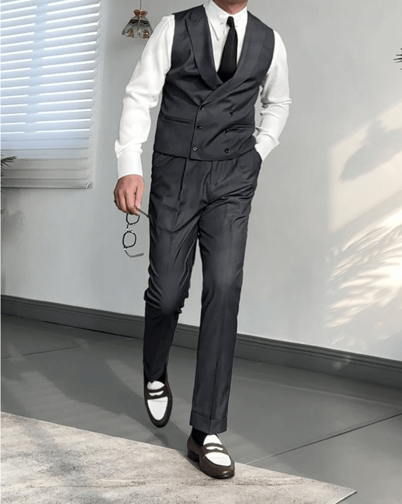 Grey Business Casual Slim Fit Men's Vest Grey / L Grey Business Casual Slim Fit Men's Vest Grey / L