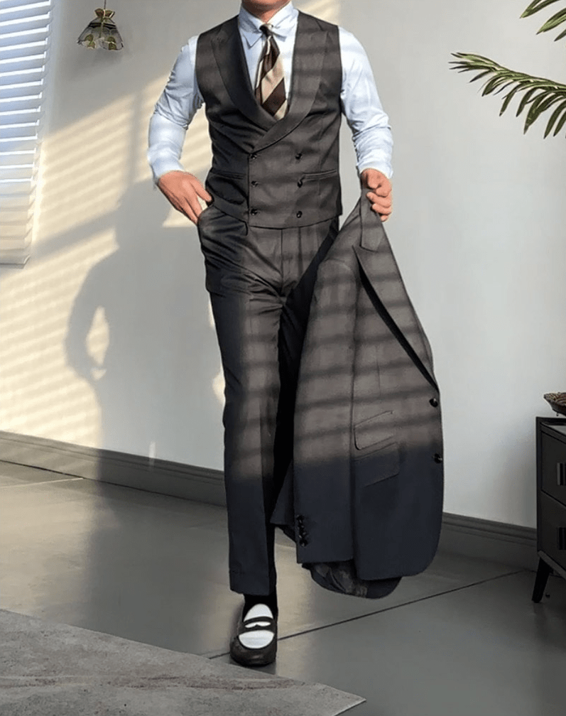 mens grey dress pants and vest Heather Grey Clayton Suit Separates Vest 2X-Large