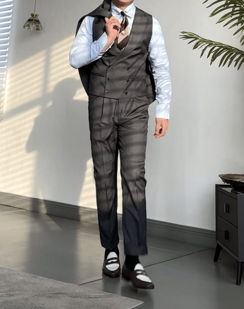 Grey Business Casual Slim Fit Men's Vest Grey / L Grey Business Casual Slim Fit Men's Vest Grey / L