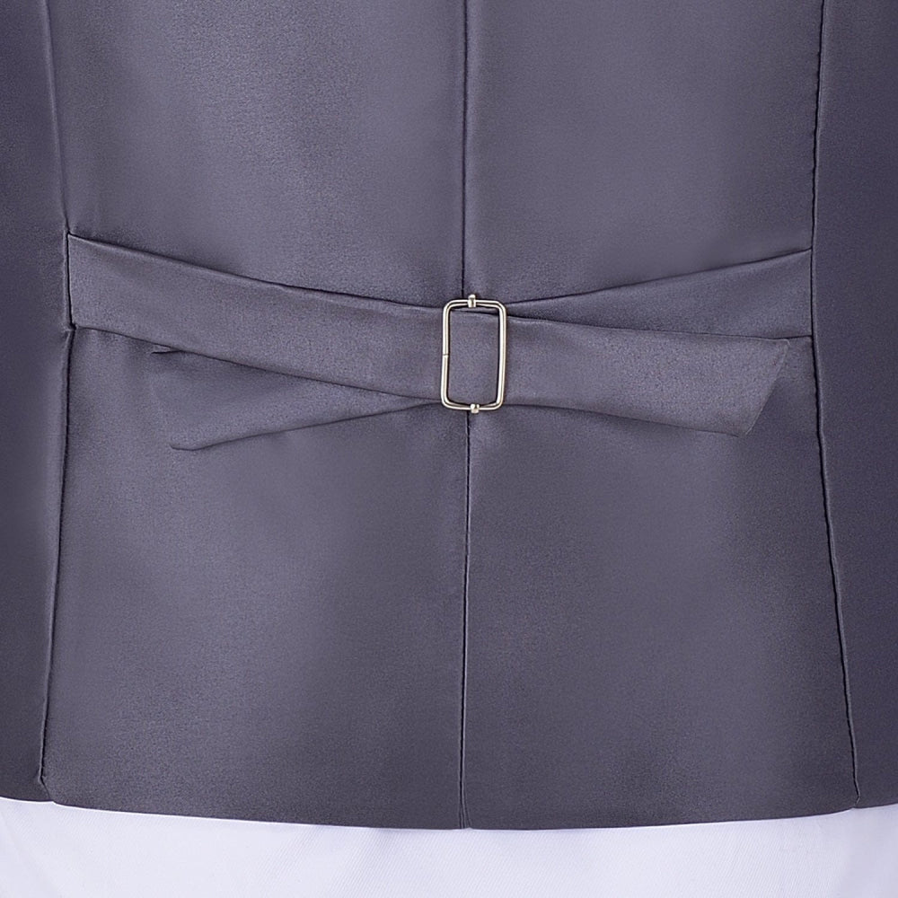 aesido Grey Herringbone V Neck Waistcoat