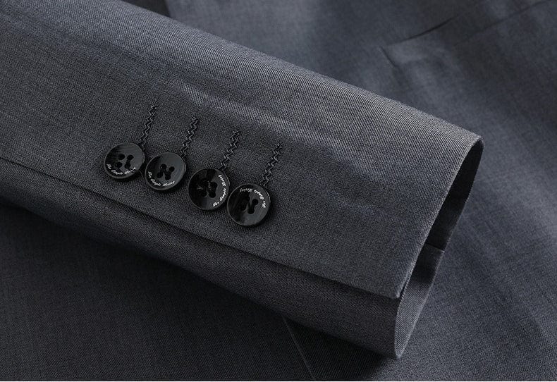 aesido Grey Men's Slim Fit Zhongshan Suit Groom Wedding Dress