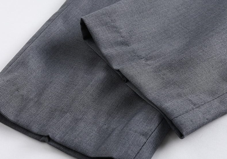 aesido Grey Men's Slim Fit Zhongshan Suit Groom Wedding Dress