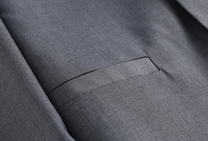 aesido Grey Men's Slim Fit Zhongshan Suit Groom Wedding Dress