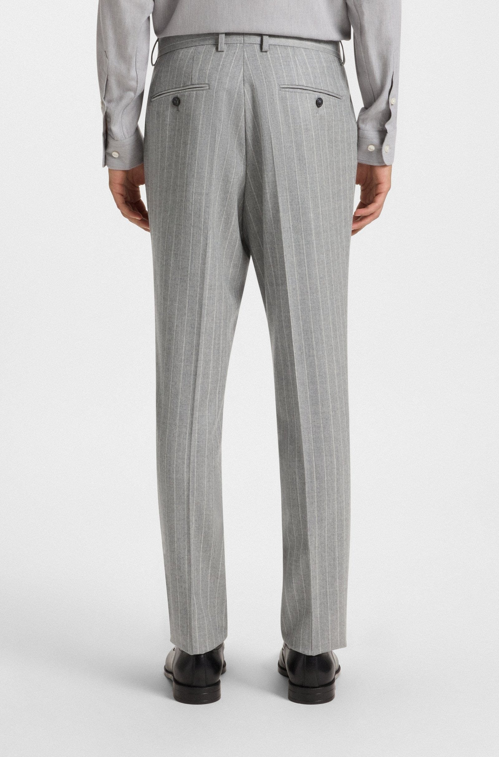 aesido Light Gray Striped 2 Piece Double Breasted Men's Suit