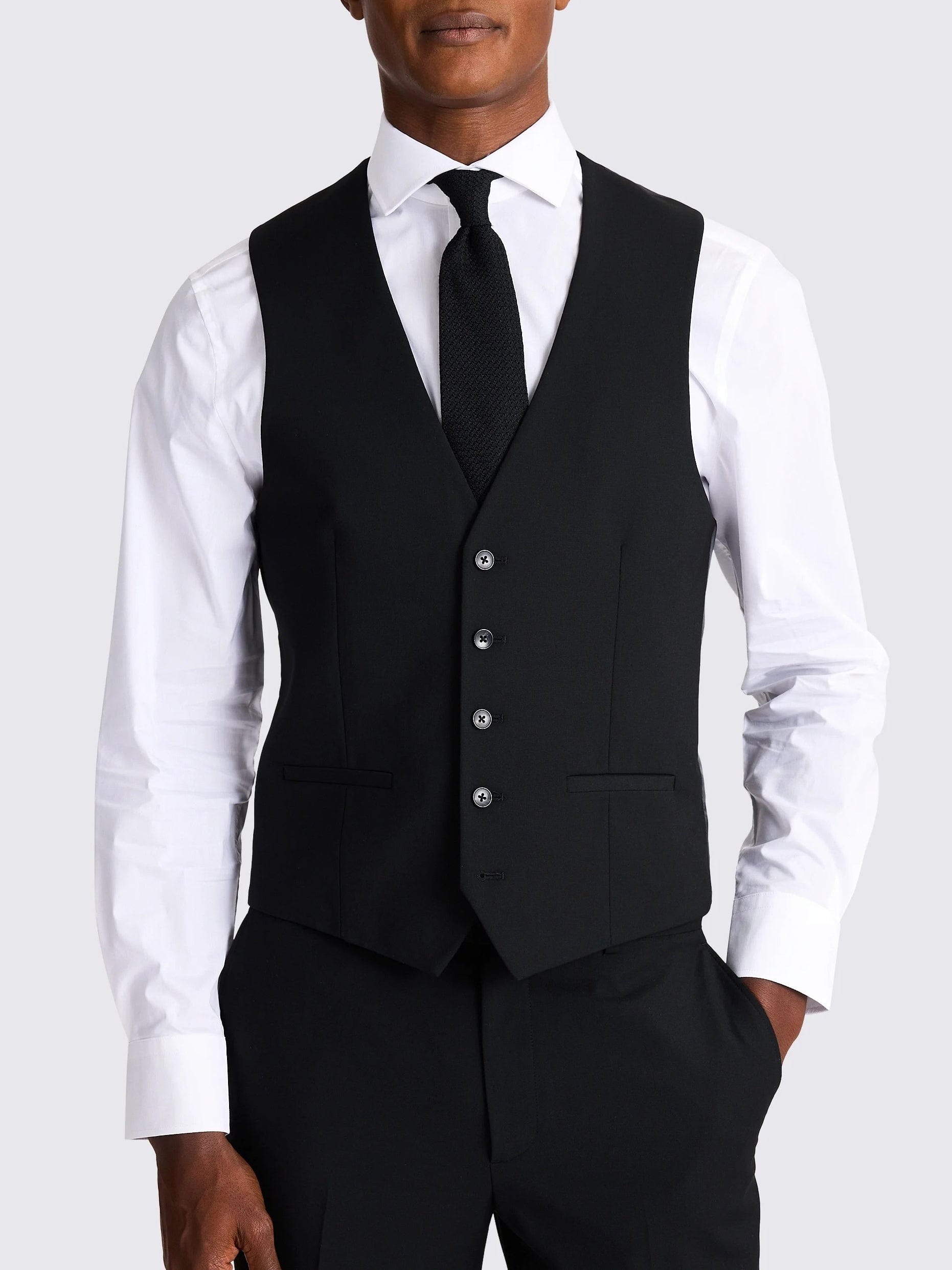 aesido Men’s Black 3-Piece Suit Set – Blazer, Vest & Pants