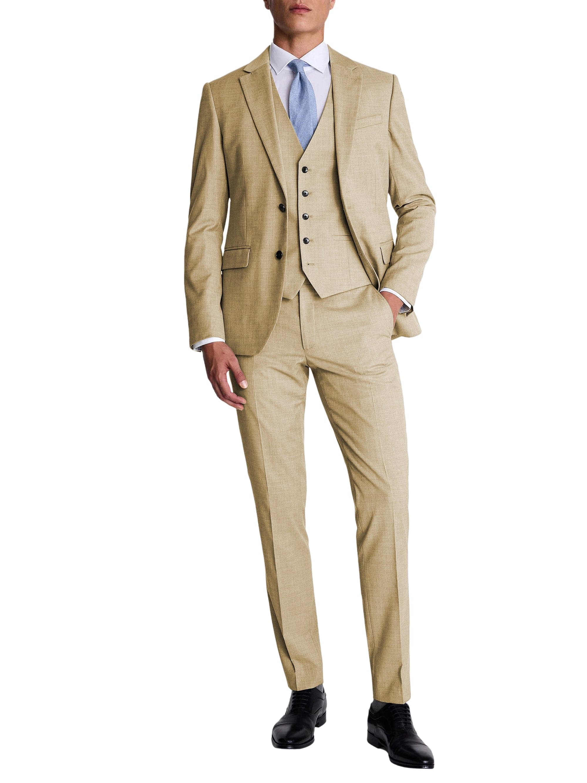 Men's Black 3-Piece Suit Set – Blazer, Vest & Pants