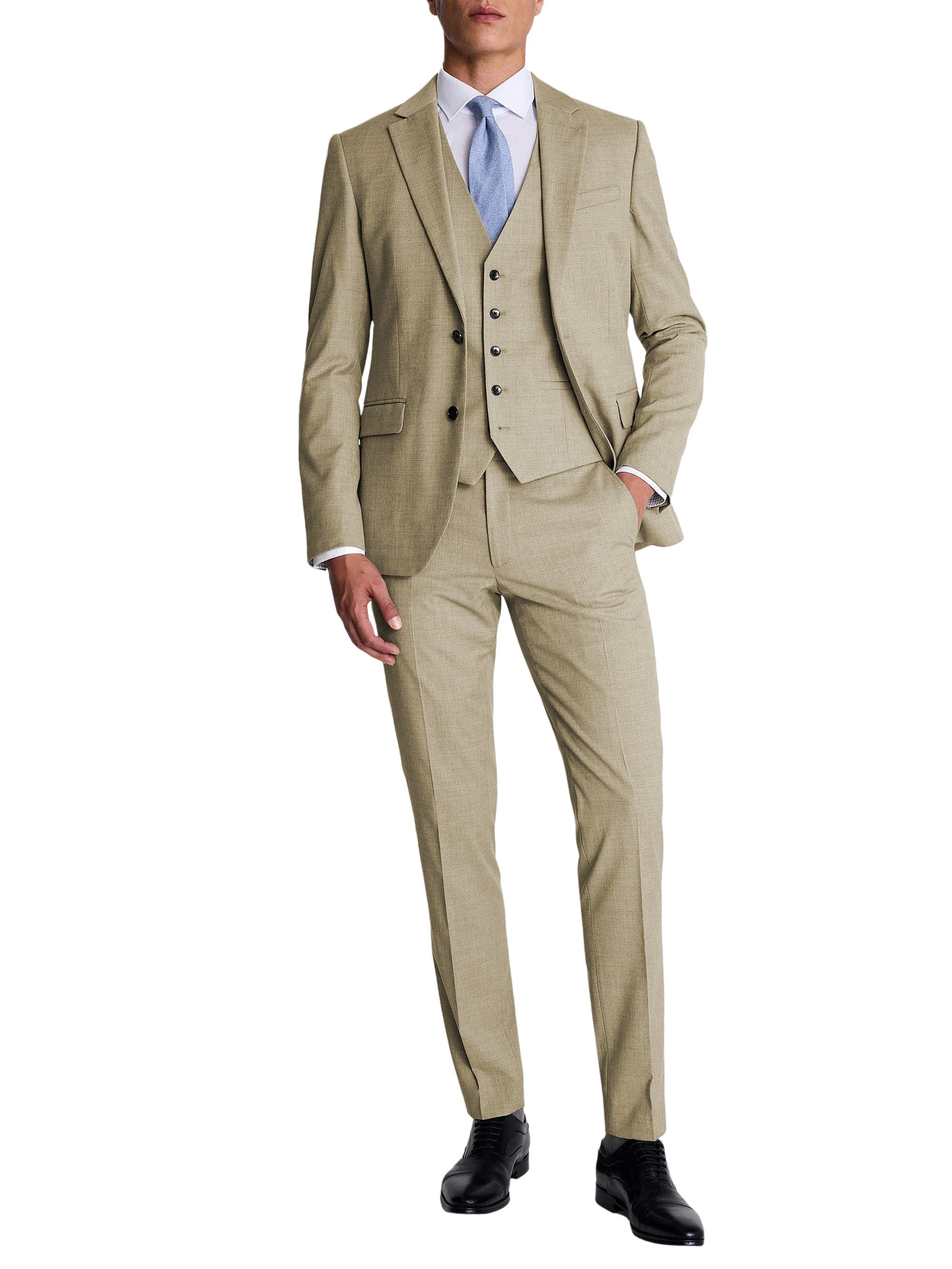 aesido Men’s Black 3-Piece Suit Set – Blazer, Vest & Pants