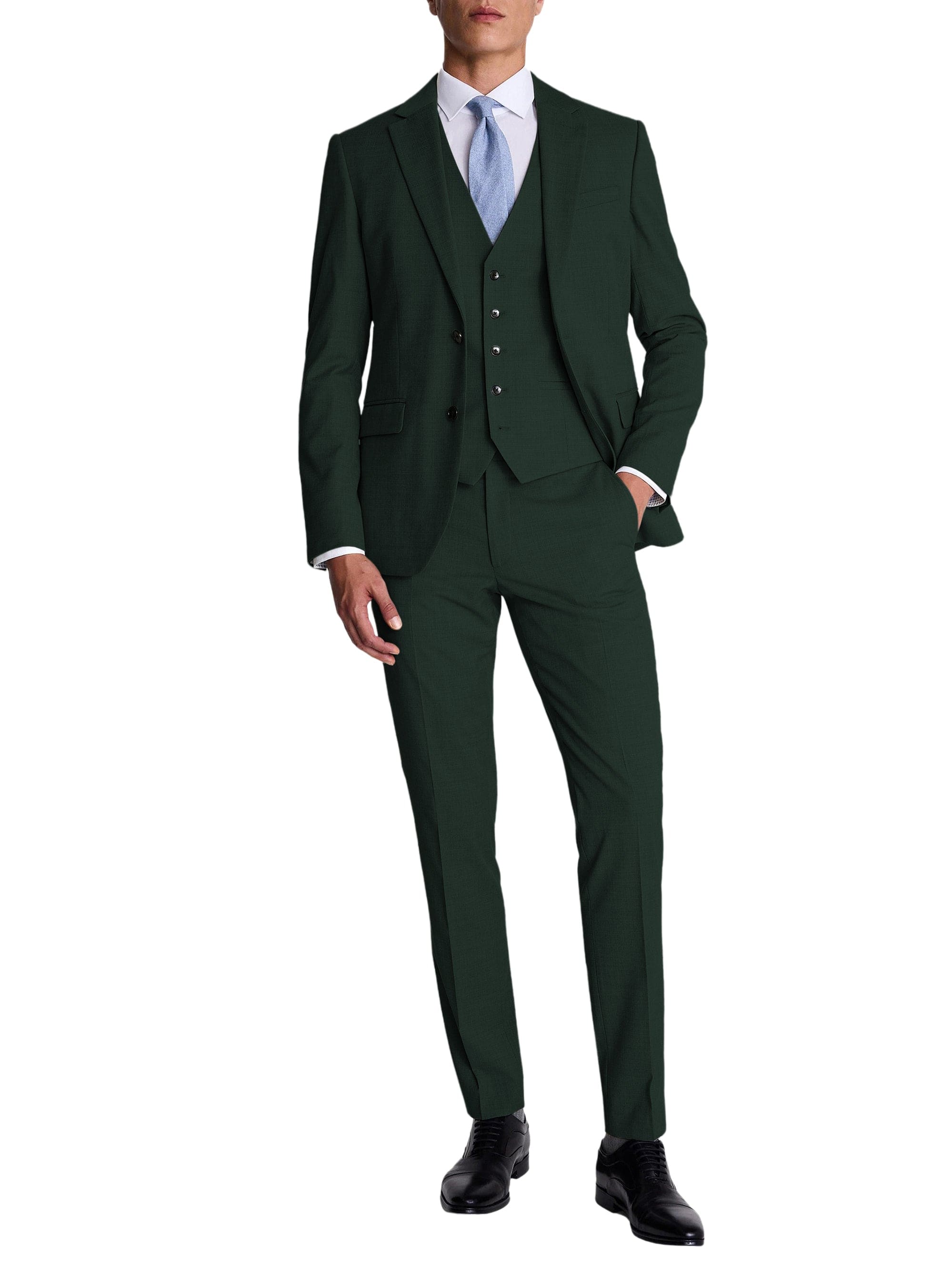 aesido Men’s Black 3-Piece Suit Set – Blazer, Vest & Pants