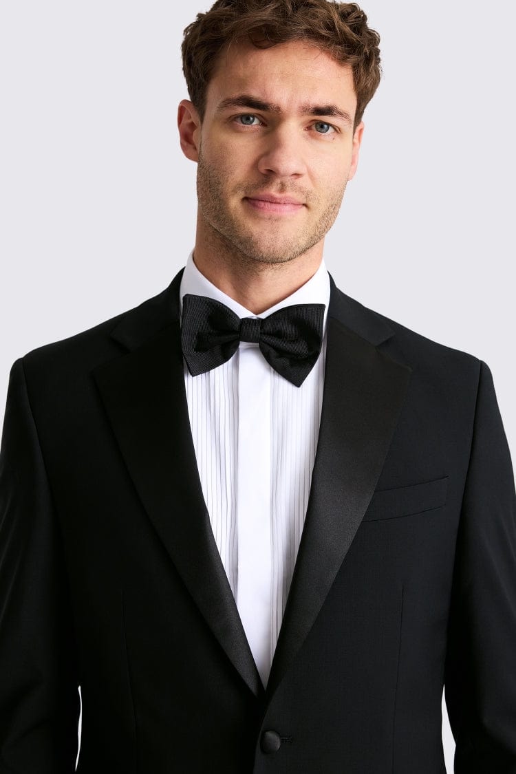 aesido Men's Black Double Button Satin Collar Tuxedo Suit Two Piece Suit (Blazer + Pants)