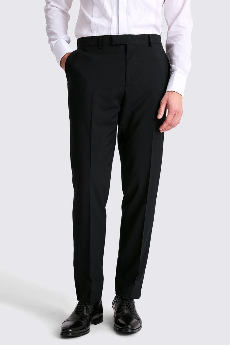 aesido Men's Black Double Button Satin Collar Tuxedo Suit Two Piece Suit (Blazer + Pants)