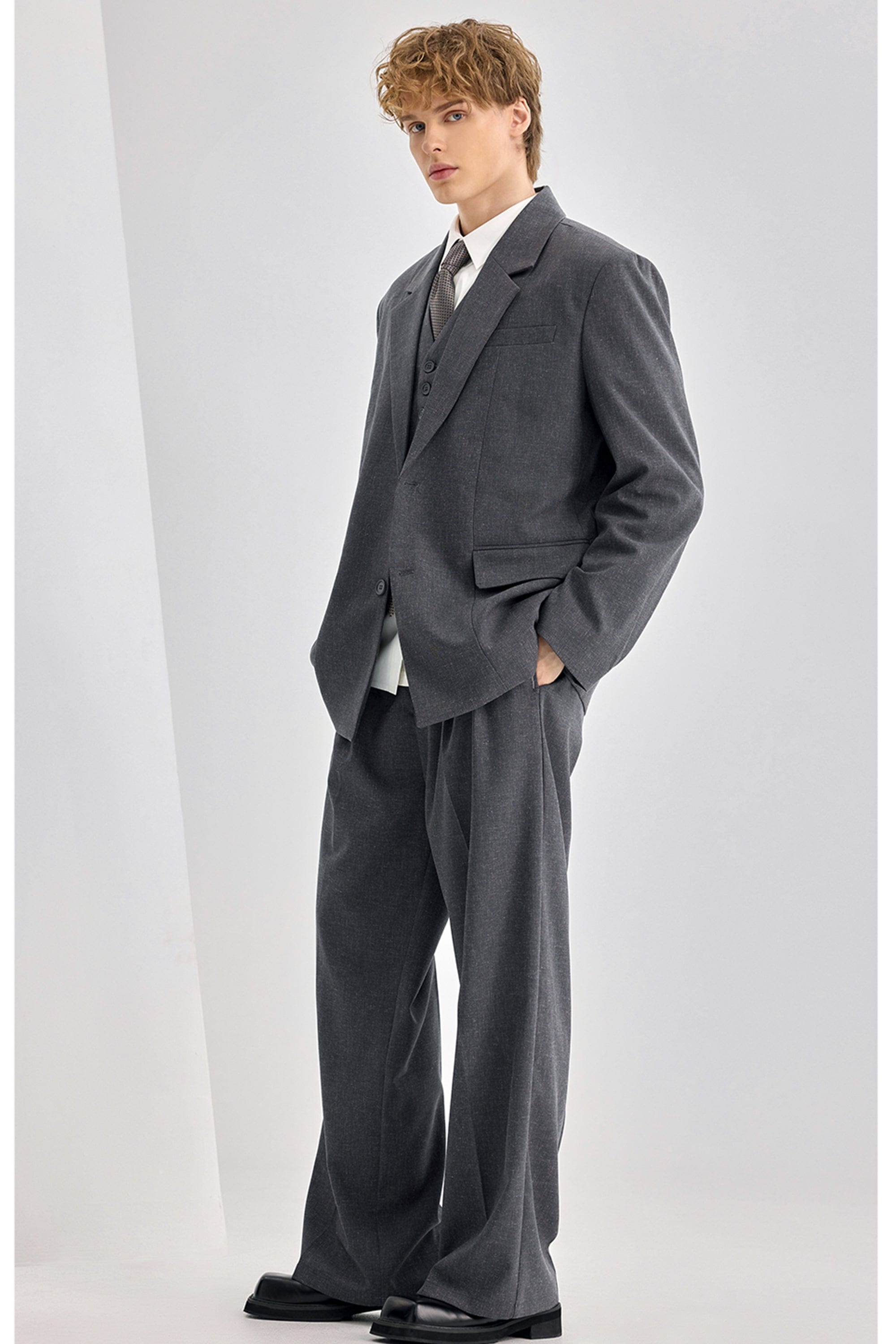aesido Men’s Black Linen Suit 2-Piece – Single-Breasted Blazer with Trousers