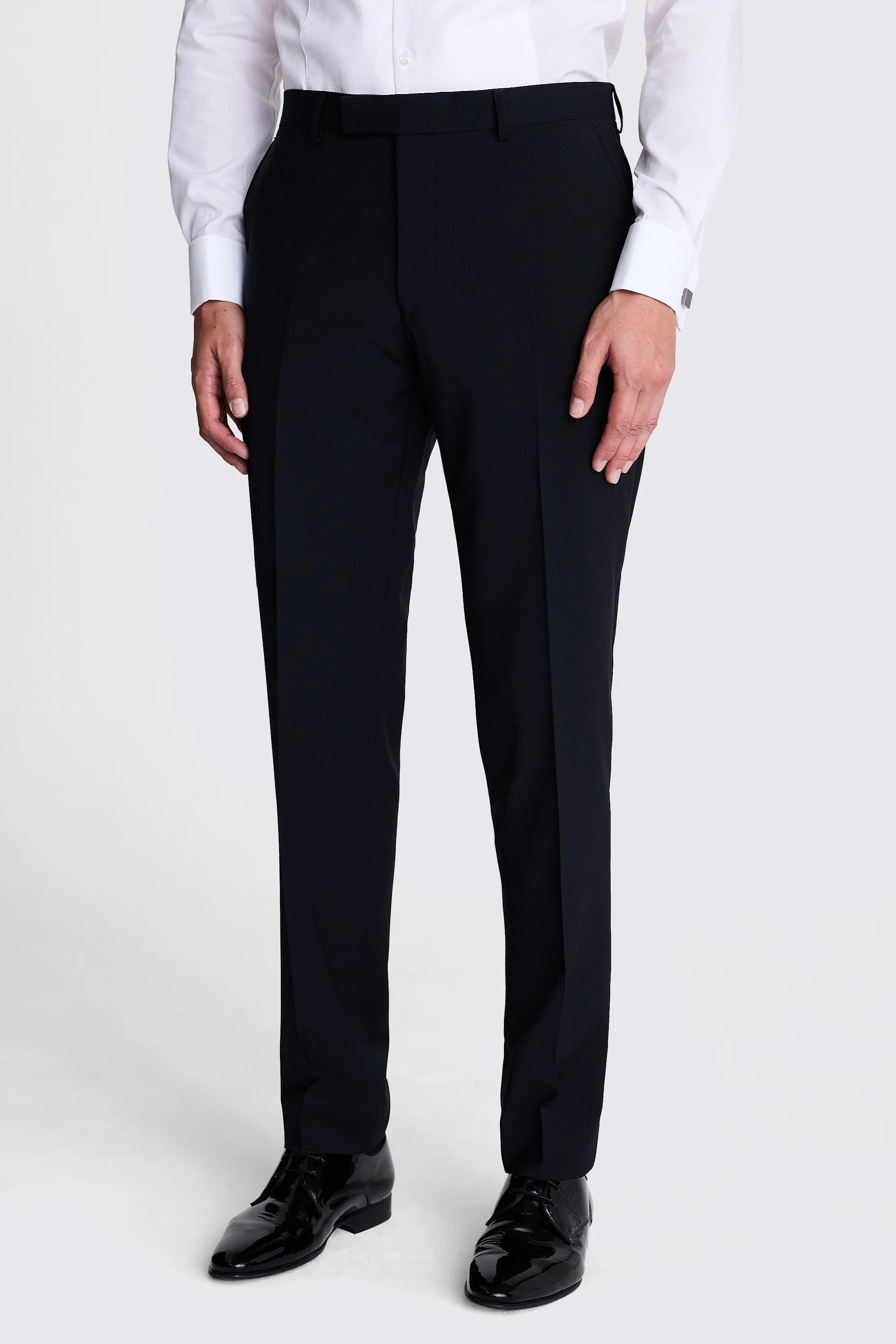 aesido Men’s Black Satin Shawl Lapel Two-Piece Suit – Blazer & Pants