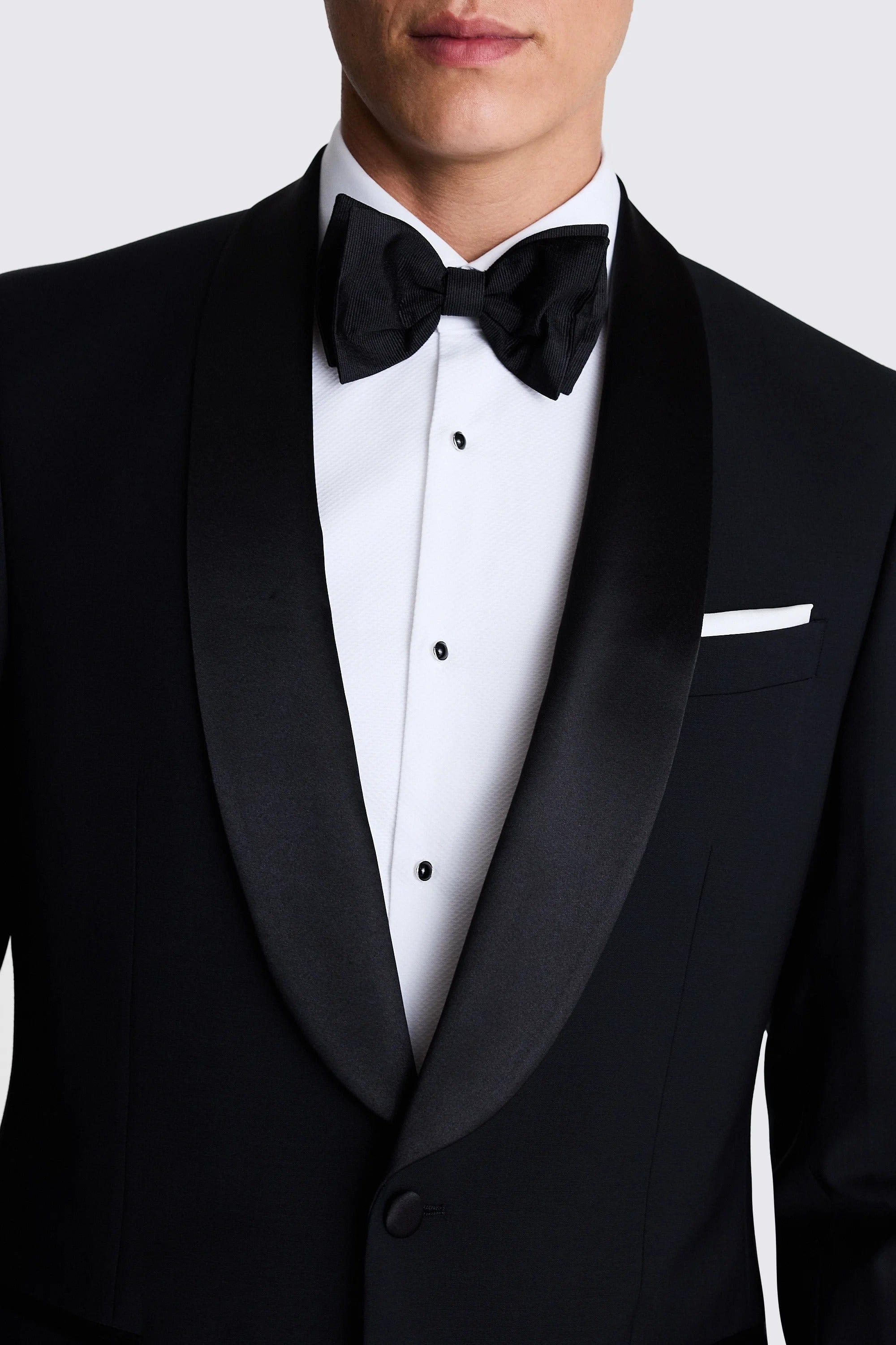 aesido Men's Black Shawl Lapel Suit Three Piece Suit (Blazer + Vest + Pants)