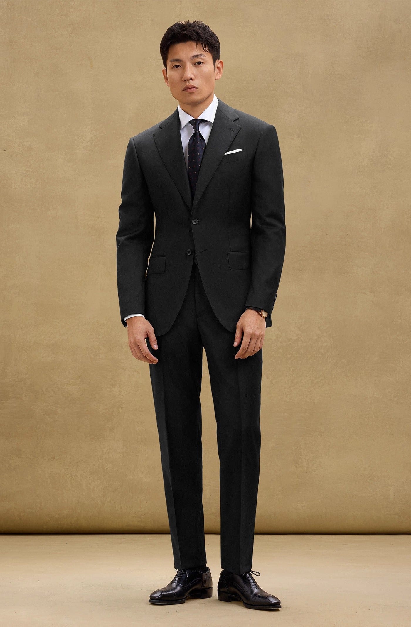 aesido Men's Black Suit 2 Piece Set Blazer and Pants