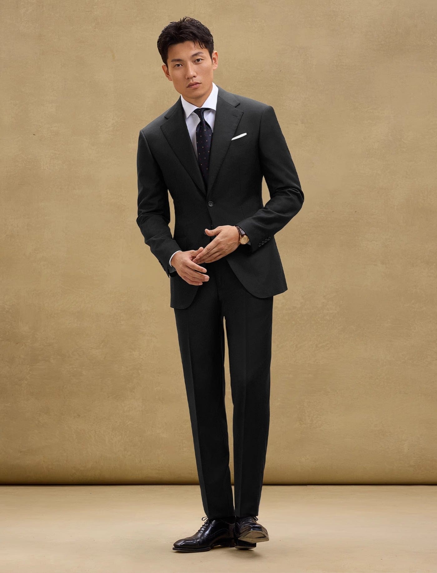 aesido Men's Black Suit 2 Piece Set Blazer and Pants