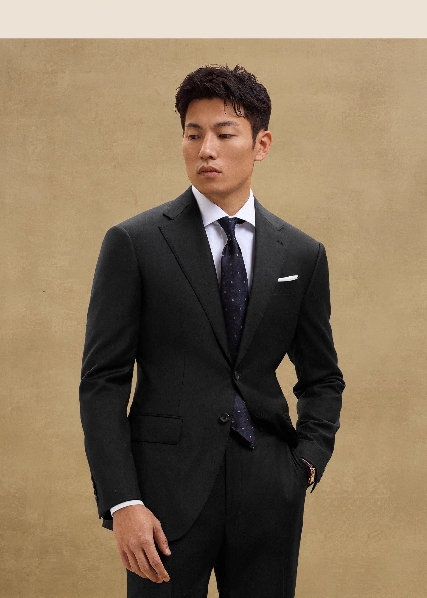 aesido Men's Black Suit 2 Piece Set Blazer and Pants