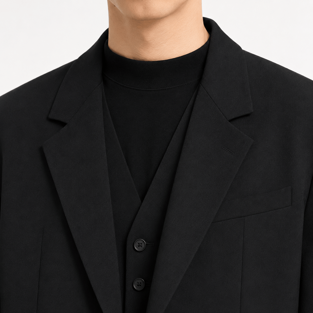 aesido Men’s Black Suit 3-Piece – Single-Breasted Blazer with Trousers