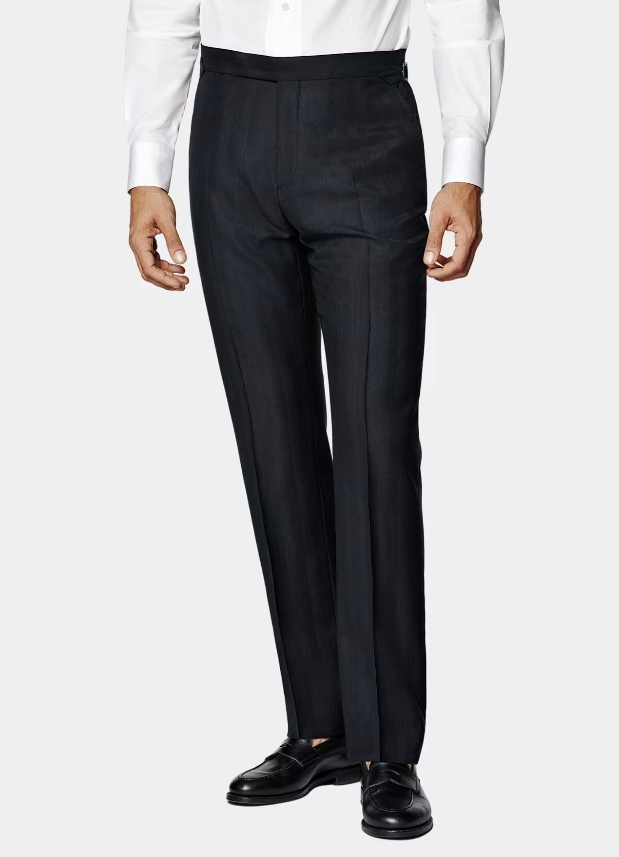 aesido Men's Black Twill Wool Suit Classic 2 Piece (Blazer+Pants)