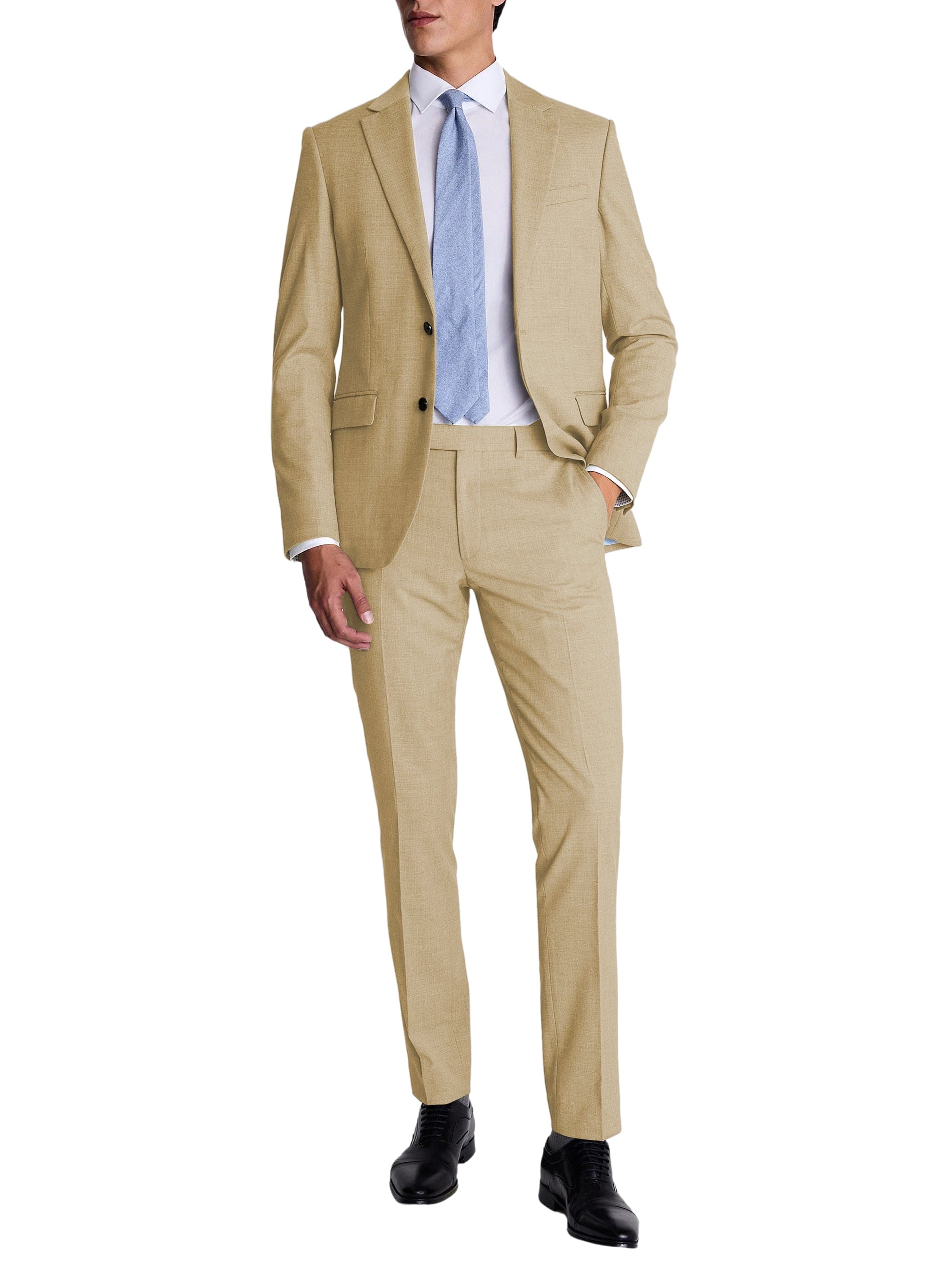 aesido Men’s Black Two-Piece Suit Set – Blazer & Pants