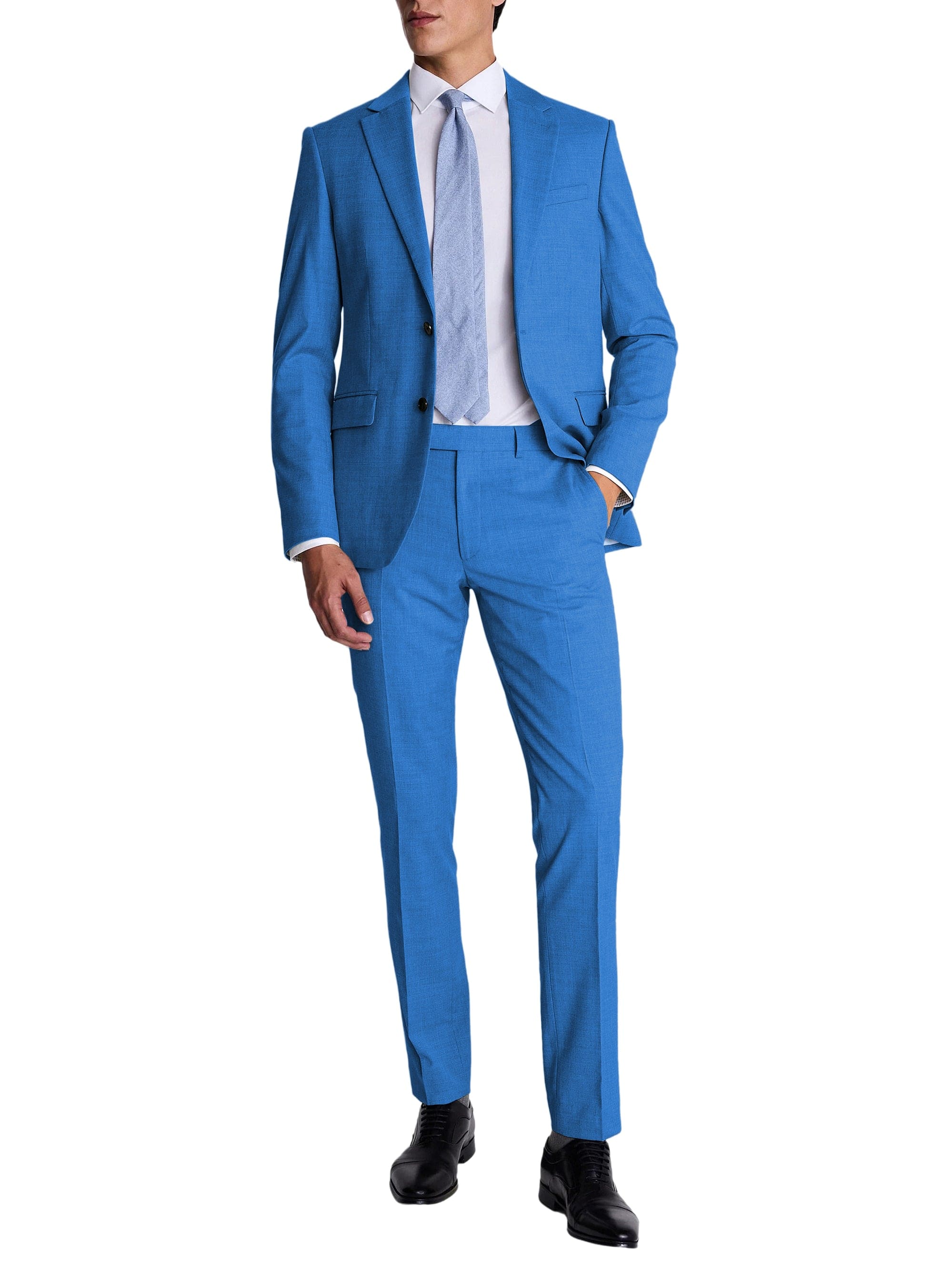 aesido Men’s Black Two-Piece Suit Set – Blazer & Pants