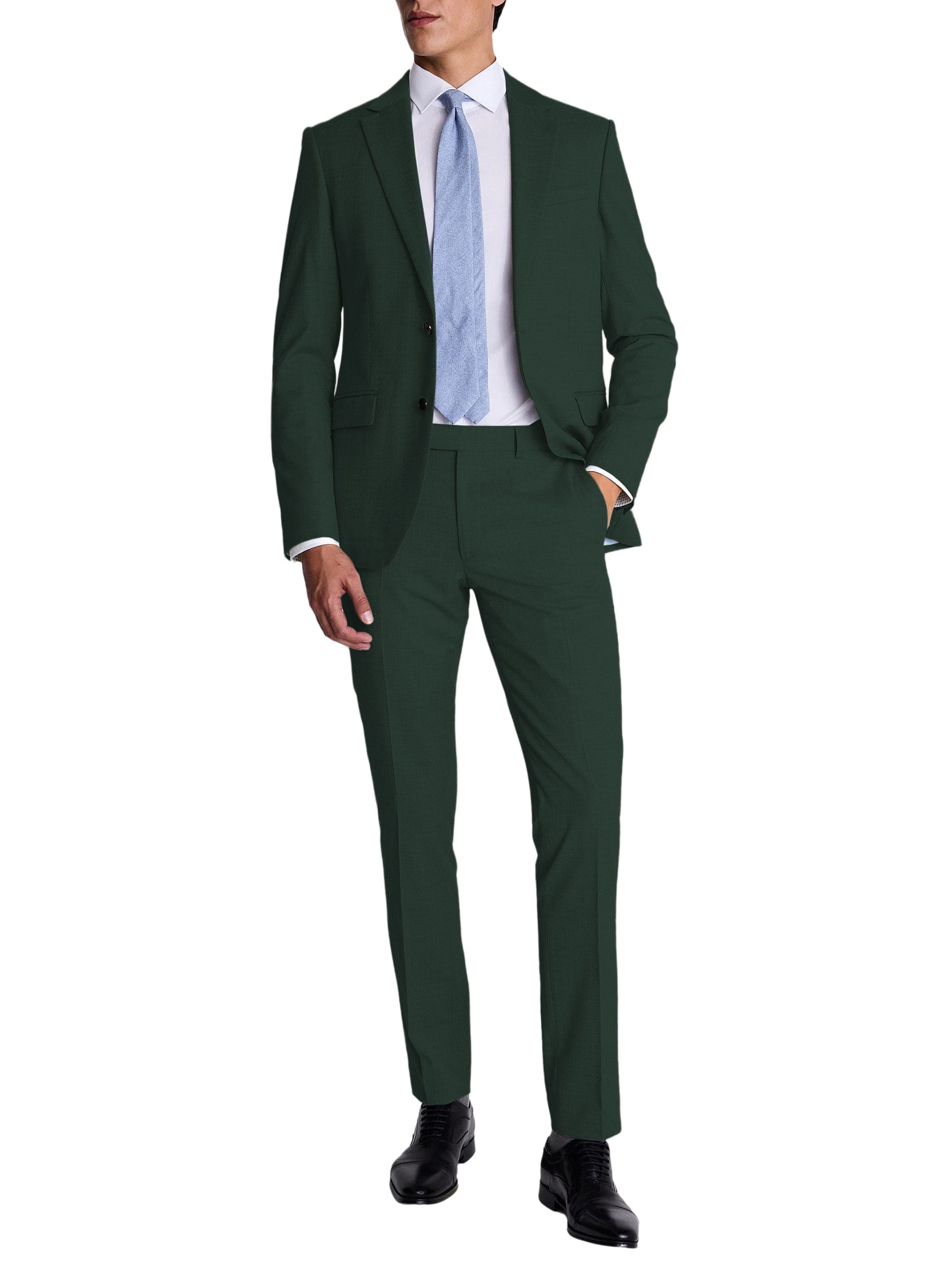 aesido Men’s Black Two-Piece Suit Set – Blazer & Pants