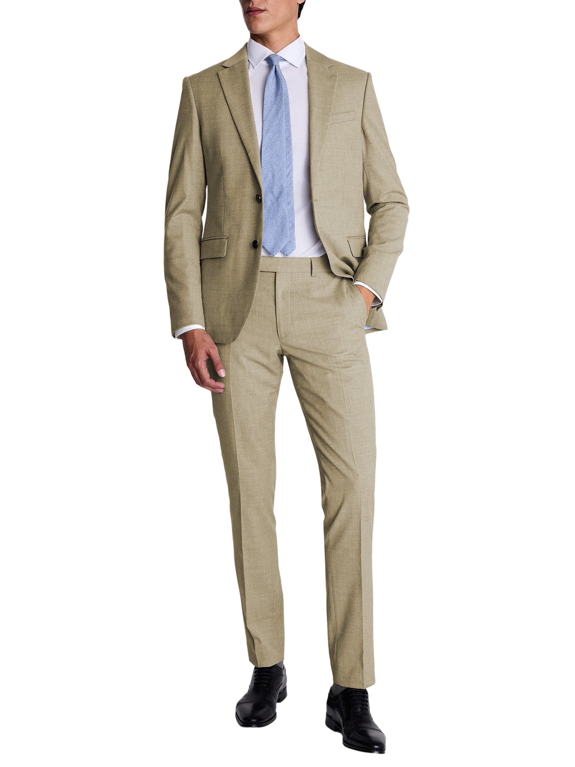 aesido Men’s Black Two-Piece Suit Set – Blazer & Pants