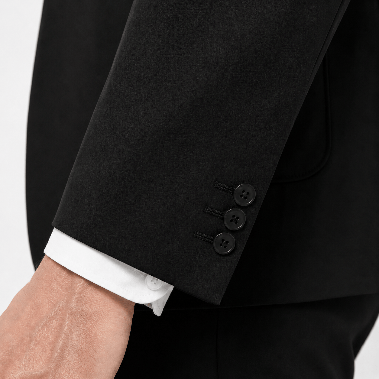 aesido Men’s Black Two-Piece Suit – Stand Collar Blazer & Trousers