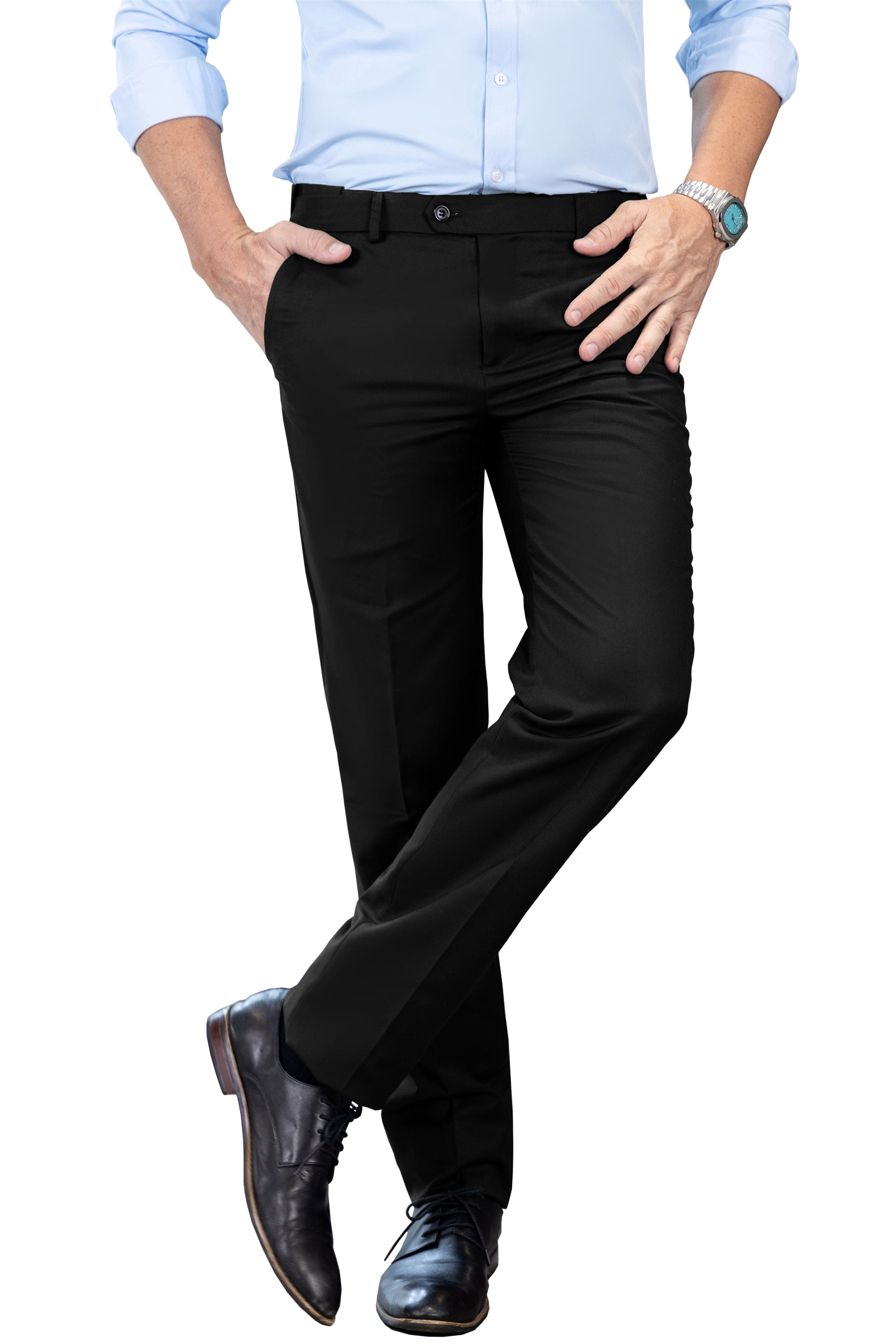 Aesido Men's Business Casual Pants Black / 42W x 34L Aesido Men's Business Casual Pants Black / 42W x 34L