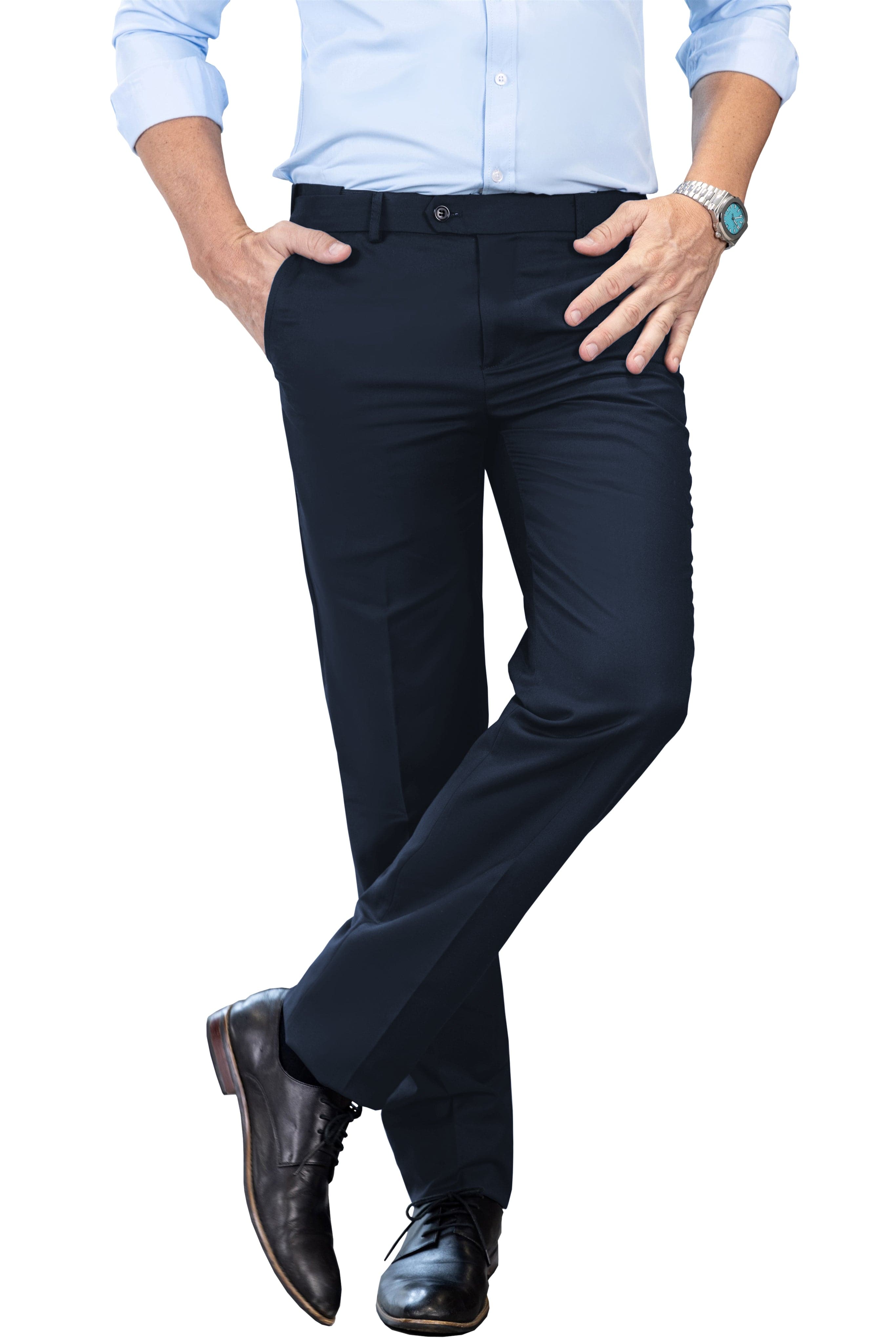 Aesido Men's Business Casual Pants Navy / 29W x 30L Aesido Men's Business Casual Pants Navy / 29W x 30L