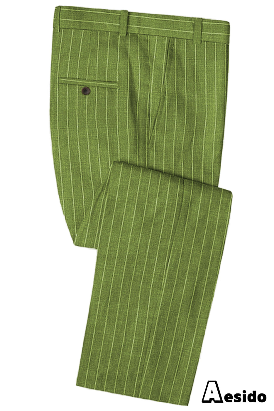 Aesido Men's Business Casual Striped Pants Olive Green / 40W X 32L Aesido Men's Business Casual Striped Pants Olive Green / 40W X 32L